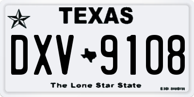 TX license plate DXV9108