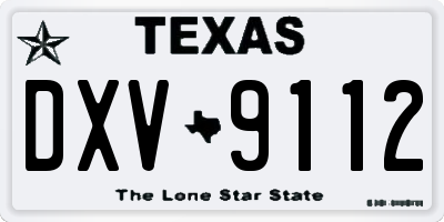 TX license plate DXV9112