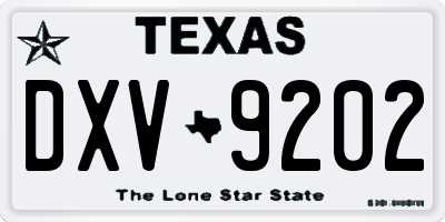 TX license plate DXV9202