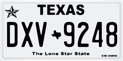 TX license plate DXV9248