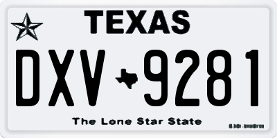 TX license plate DXV9281