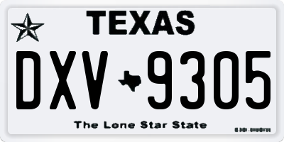 TX license plate DXV9305