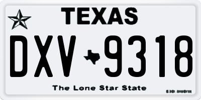 TX license plate DXV9318