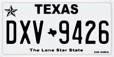 TX license plate DXV9426