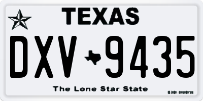 TX license plate DXV9435