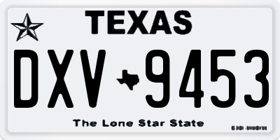 TX license plate DXV9453