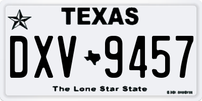 TX license plate DXV9457