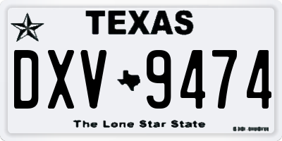 TX license plate DXV9474