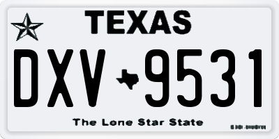 TX license plate DXV9531