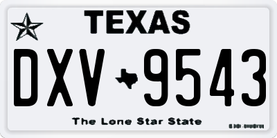 TX license plate DXV9543