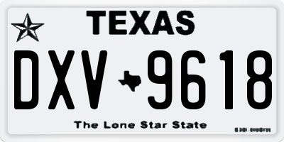 TX license plate DXV9618