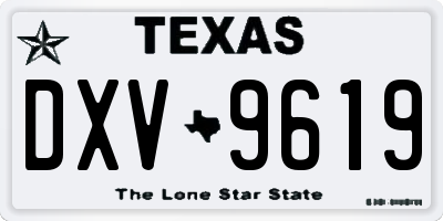 TX license plate DXV9619