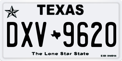 TX license plate DXV9620