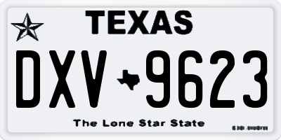 TX license plate DXV9623