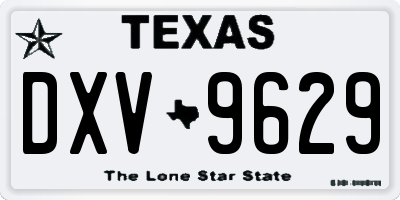TX license plate DXV9629