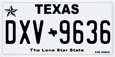 TX license plate DXV9636