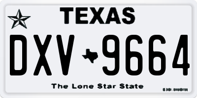 TX license plate DXV9664