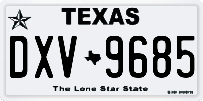 TX license plate DXV9685