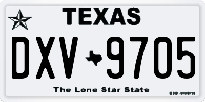 TX license plate DXV9705