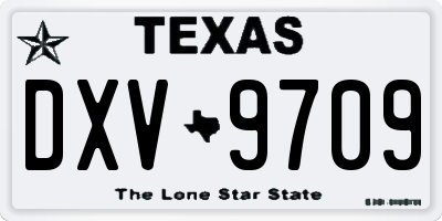 TX license plate DXV9709