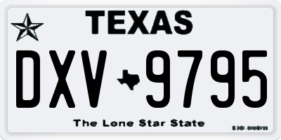 TX license plate DXV9795