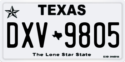 TX license plate DXV9805