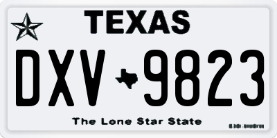 TX license plate DXV9823