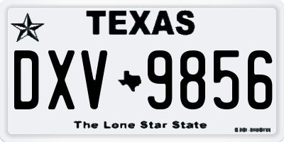 TX license plate DXV9856