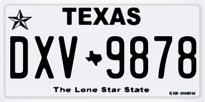 TX license plate DXV9878