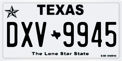 TX license plate DXV9945