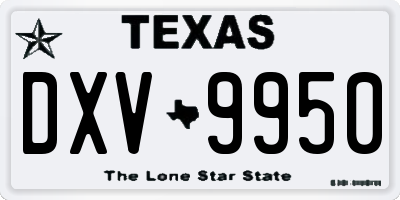 TX license plate DXV9950