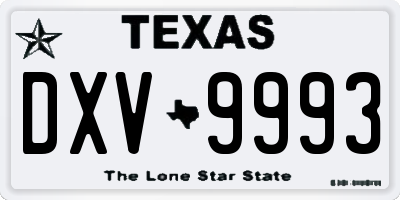 TX license plate DXV9993