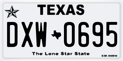 TX license plate DXW0695