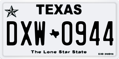 TX license plate DXW0944
