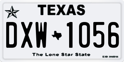 TX license plate DXW1056