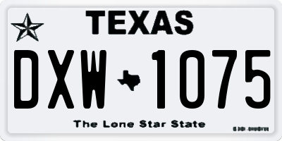 TX license plate DXW1075