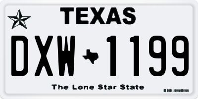 TX license plate DXW1199