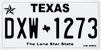 TX license plate DXW1273