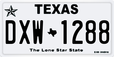 TX license plate DXW1288