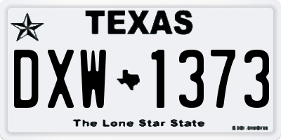 TX license plate DXW1373