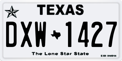 TX license plate DXW1427