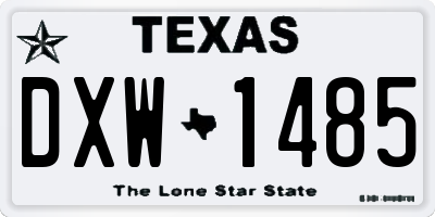 TX license plate DXW1485