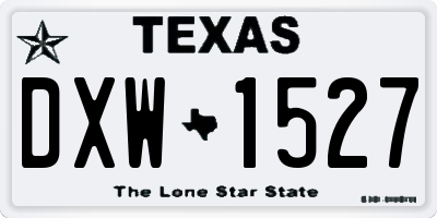 TX license plate DXW1527