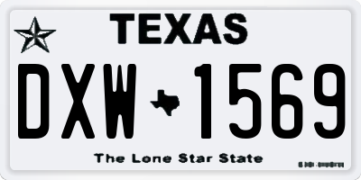 TX license plate DXW1569