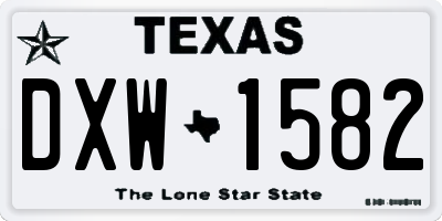 TX license plate DXW1582