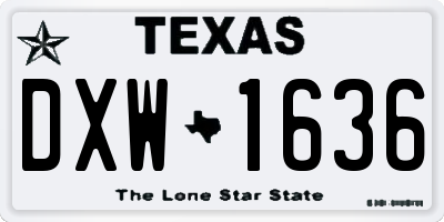 TX license plate DXW1636