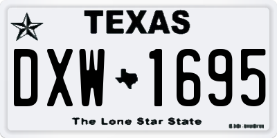 TX license plate DXW1695