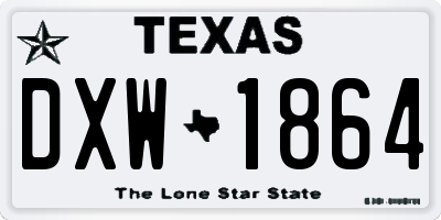 TX license plate DXW1864