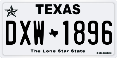 TX license plate DXW1896