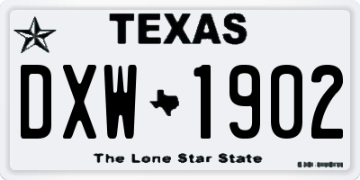 TX license plate DXW1902